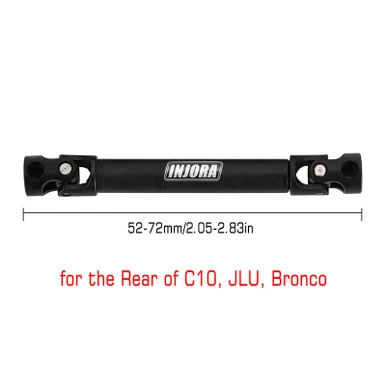 INJORA SCX24-140-52 Hardened Steel Center Drive Shaft for SCX24 Mods 52-72mm (C10 Rear)
