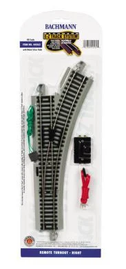 Bachmann 44562 HO Nickel Silver EZ Remote Turnout Right