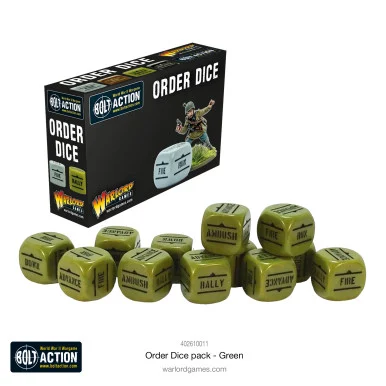 Bolt Action: Accessories - Orders Dice pack - Green