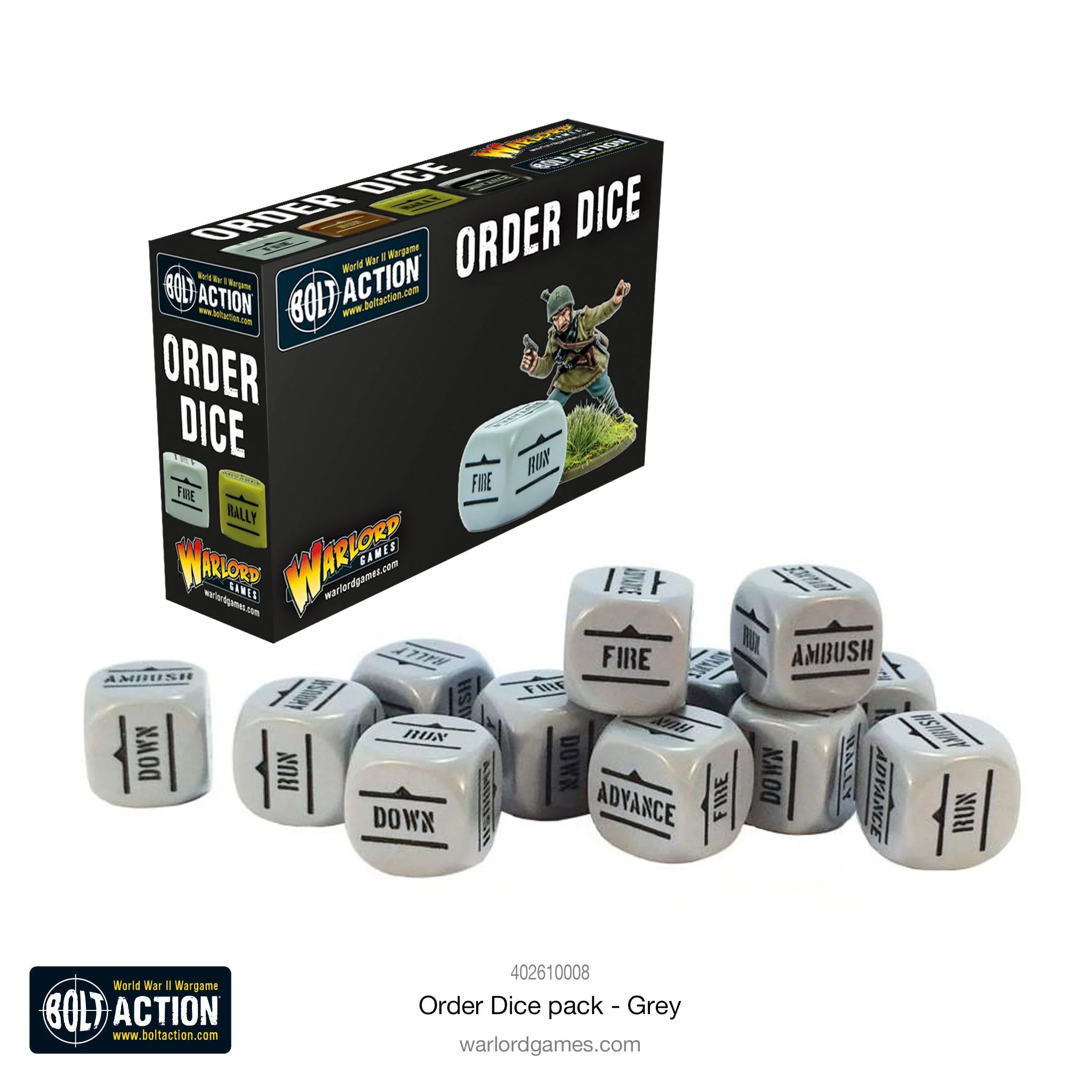 Bolt Action Oder Dice (Grey) - Warlord Games