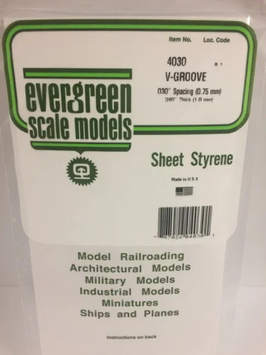 4030 - V-GROOVE STYRENE PLASTIC .030"