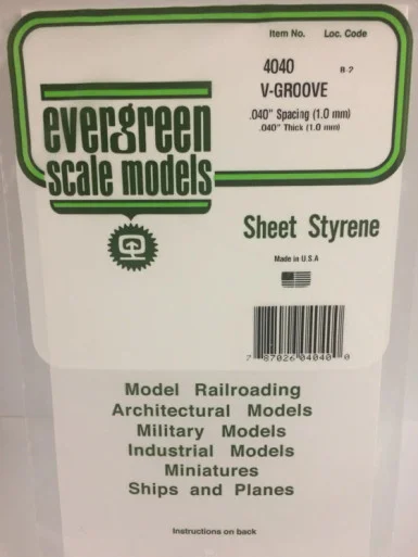 4040 - V-GROOVE STYRENE PLASTIC .040"