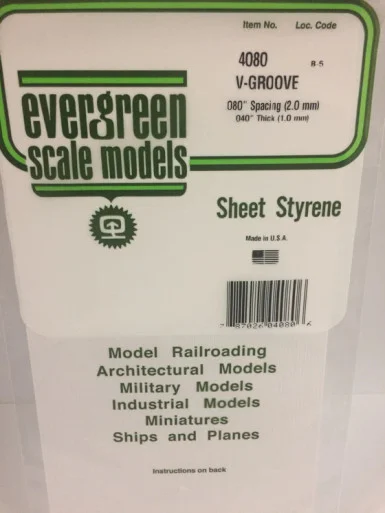 4080 - V-GROOVE STYRENE PLASTIC .080"