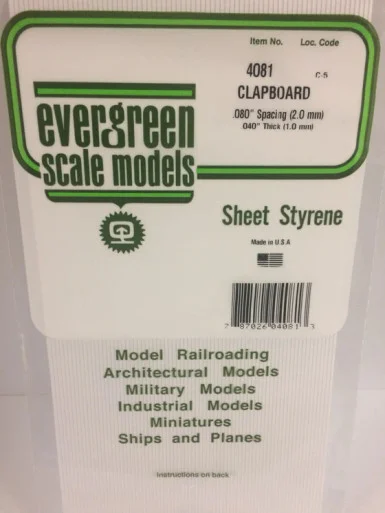 4081 - CLAPBOARD STYRENE PLASTIC .080"