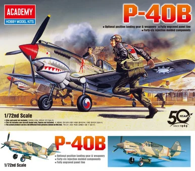 Academy Models 12456 P-40B US Tomahawk Fighter 1/72 Scale Model Kit