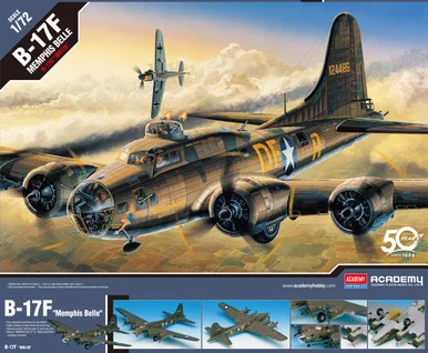 Academy Models 12495 B-17F Memphis Belle 1/72 Scale Model Kit