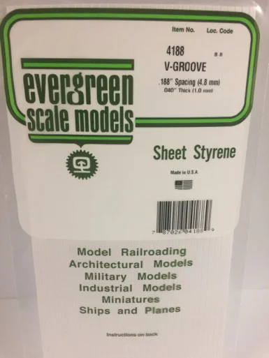 4188 - V-GROOVE STYRENE PLASTIC .188"