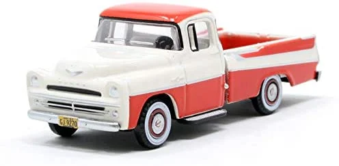 Dodge D100 Sweptside Pickup (Tropical Coral / Glacier) 1:87 Scale Model - Oxford Diecast