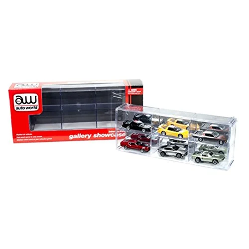 6 Car Interlocking Collectible Display Show Case for 1/64 Scale Model Cars by Auto World - Autoworld