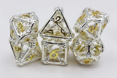 Foam Brain Games 4215 Holy Bones - Hollow Metal RPG Dice Set