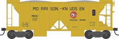 Bowser 43118 HO 70 Ton 2 Bay Ballast Car w/ Side Chutes Hopper Morrison Knudson #750 RTR - Bowser Manufacturing