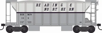 Bowser 43122 HO 70 Ton 2 Bay Ballast Car w/ Side Chutes Hopper Reading And Northern #107 RTR - Bowser Manufacturing