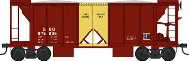 Bowser 43125 HO 70 Ton 2 Bay Ballast Car w/ Side Chutes Hopper Seaboard #975005 RTR - Bowser Manufacturing