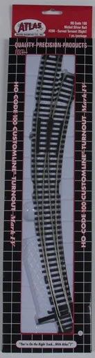 Atlas Model Railroad 288 HO Code 100 Curved Right Hand Turnout