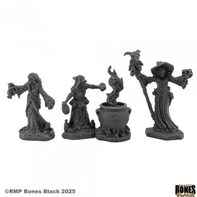44226 - Bones Black: Toil and Trouble: Witch Coven Witches (3) and Cauldron