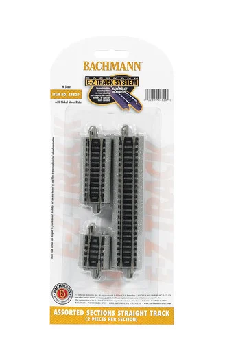 Bachmann 44829 N Nickel Silver EZ Assorted Straight Short Track Sections