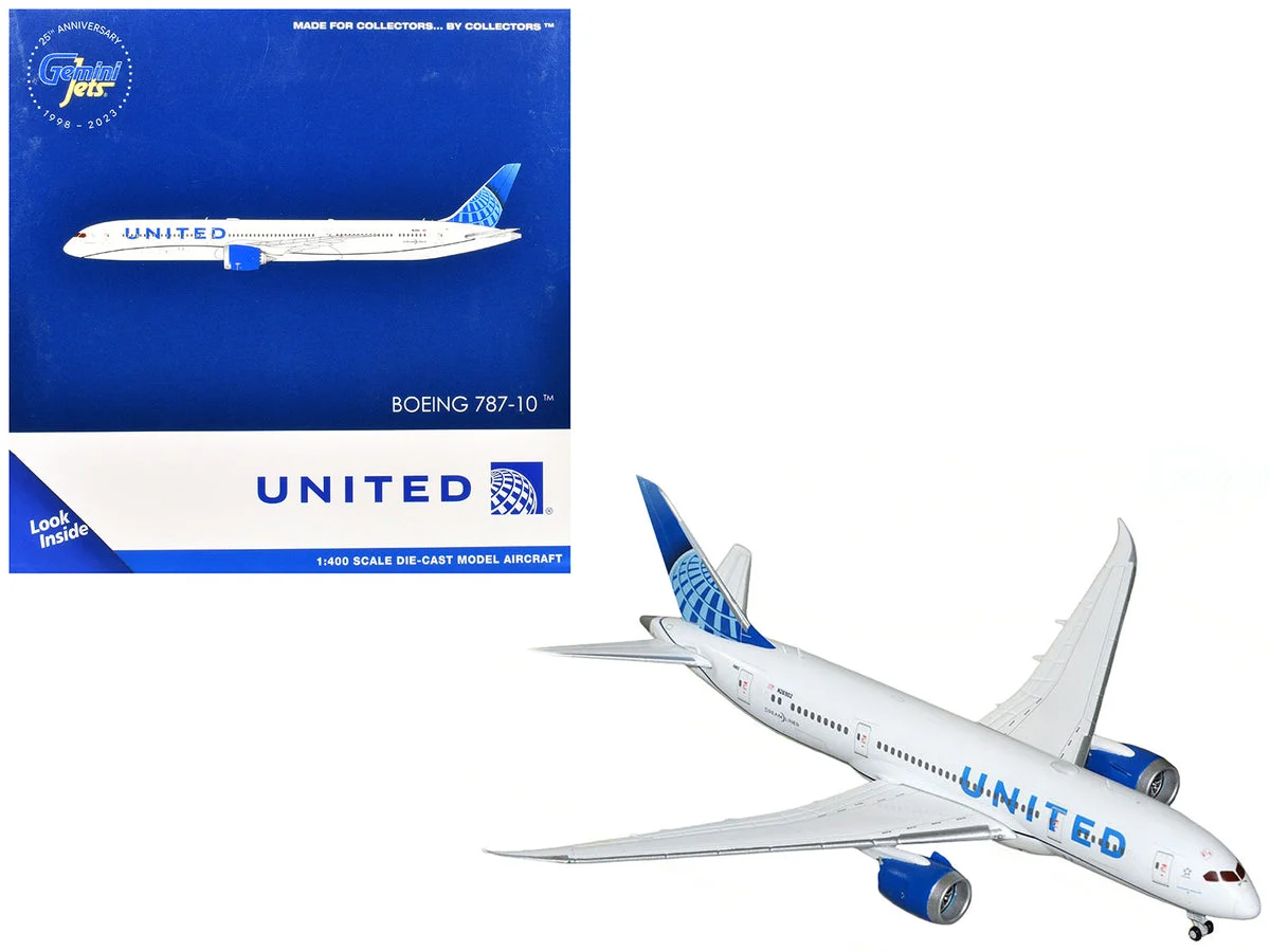 Boeing 787-8 Commercial Aircraft "United Airlines" (N26902) White with Blue Tail 1/400 Diecast Model Airplane by GeminiJets