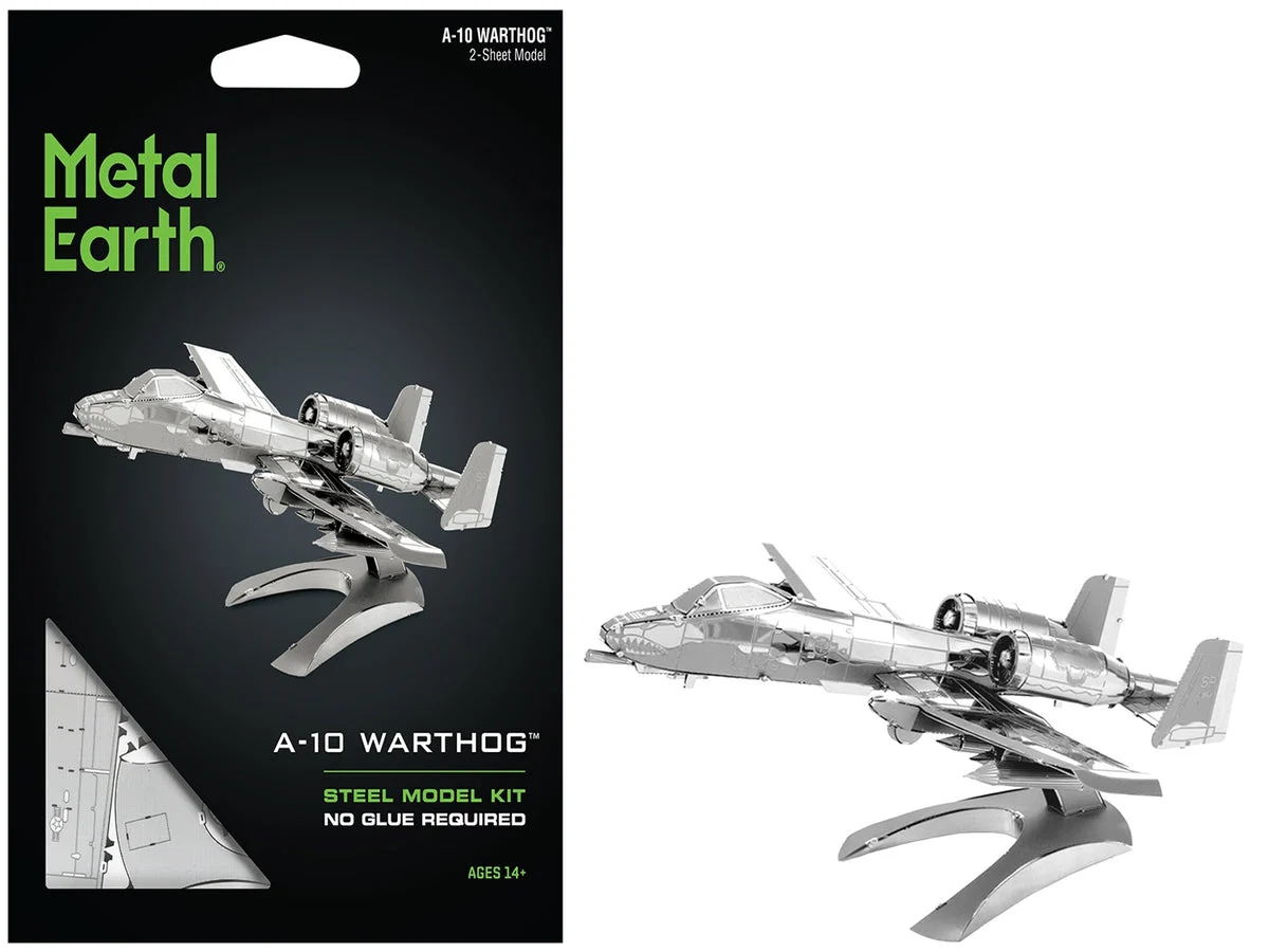 455587_69f0cfc83ebe86.45697793_1200x900.webp Model Kit Fairchild Republic A-10 Thunderbolt II "Warthog" Attack Aircraft (Moderate Difficulty) Steel Model by Metal Earth