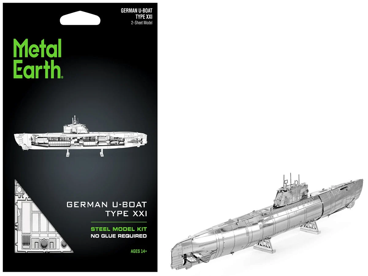 455587_69f0cff9419bd7.68017004_1200x900.webp Model Kit German U-Boat Type XXI Submarine (Challenging Difficulty) Steel Model by Metal Earth