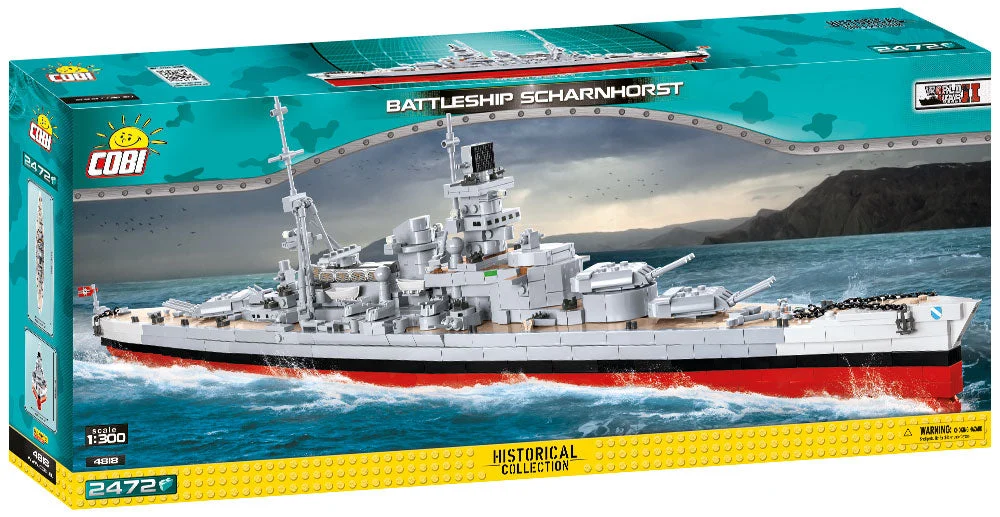 Scharnhorst Battleship 1:300 Scale, 2472 Piece Block Kit - Cobi
