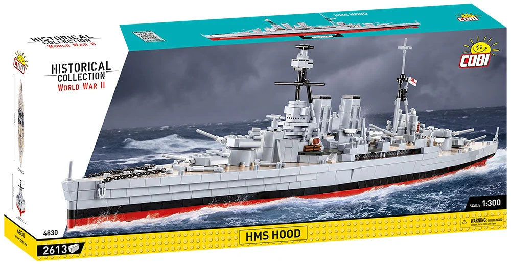 HMS Hood Battlecruiser 1:300 Scale, 2613 Piece Block Kit - Cobi