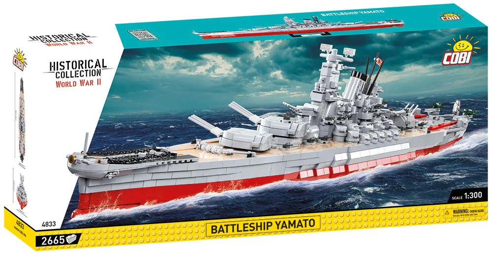 Yamato Battleship 1:300 Scale, 2665 Piece Block Kit - Cobi