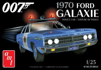 AMT 1172 1970 James Bond Ford Galaxie Police Car 1/25 Scale Model Kit