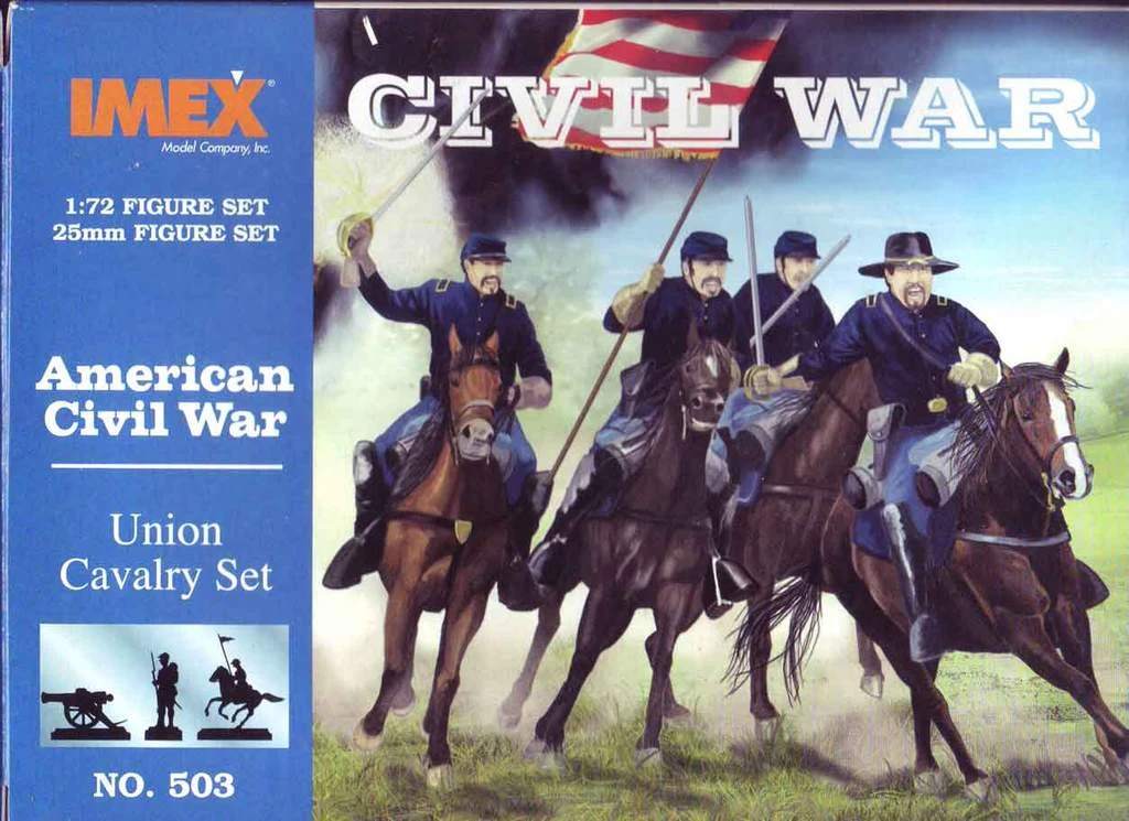 American Civil War Union Cavalry, 1/72 Scale Plastic Figures - IMEX