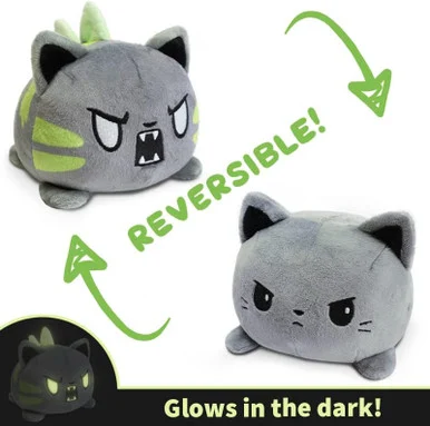 TeeTurtle TEE5359TY355 Reversible Catzilla Plushie Grey - Tee Turtle