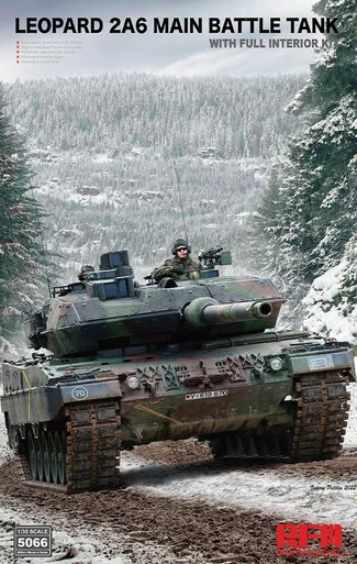 Rye Field Models 5066 Leopard 2A6 Main Battle Tank w/Full Interior 1/35 Scale Model Kit - RyeField Models