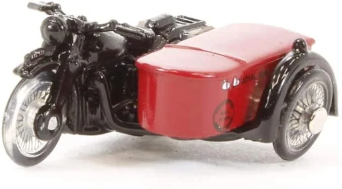 BSA Motorcycle w/ Sidecar Royal Mail Livery,1:76 (OO) Scale Diecast Model - Oxford Diecast