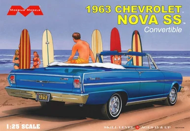 Moebius Models 2318 1963 Chevrolet Nova SS Convertible 1/25 Scale Model Kit