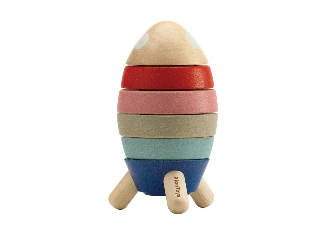 Stacking Rocket Wooden Blocks - Plan Toys