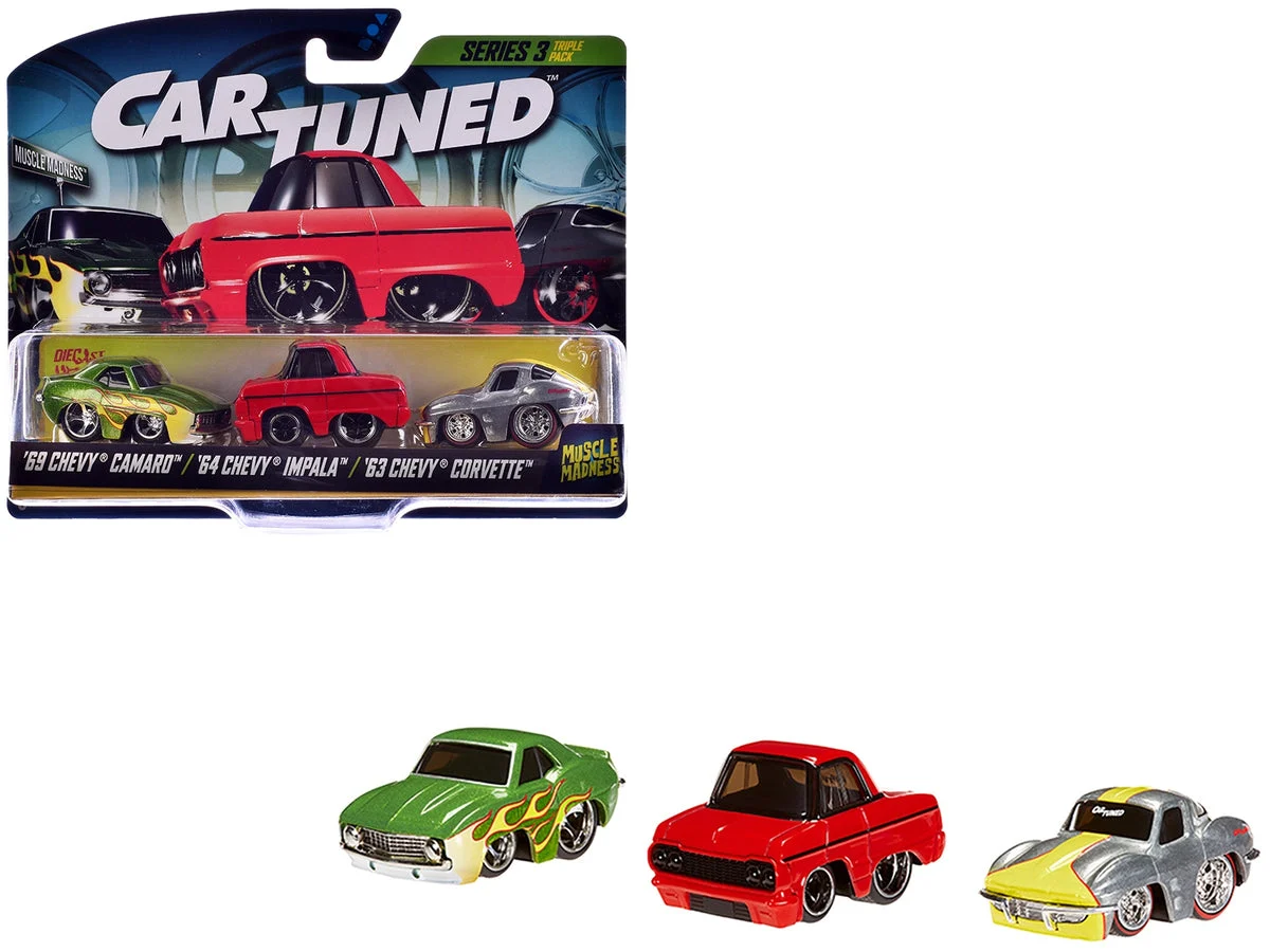 "Lowriders" Series 3 Chevrolet Triple Pack Set of 3 Cars Diecast Model Cars by CarTuned - Car Tuned