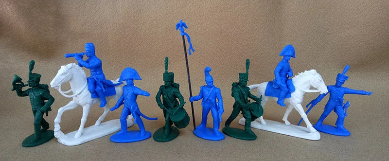 Napoleonic Wars French Line Command, 54 mm (1/32) Scale Plastic Figures - Expeditionary Force