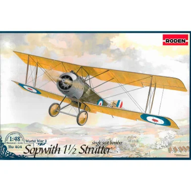 Roden 404 Sopwith 1-1/2 Strutter Single-Seat WWI BiPlane 1/48 Scale Model Kit