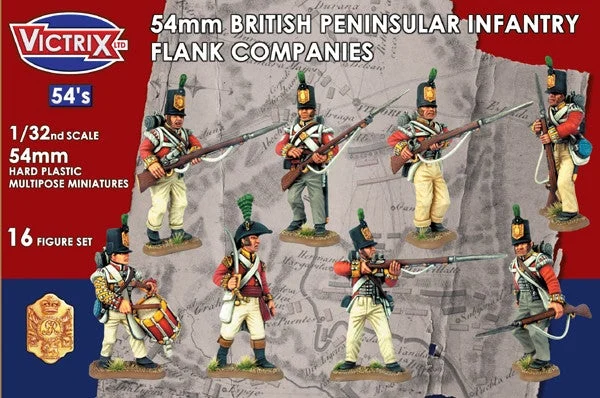 Napoleonic Peninsular War British Infantry Flank Companies, 1/32 (54 mm) Scale Model Plastic Figures - Victrix