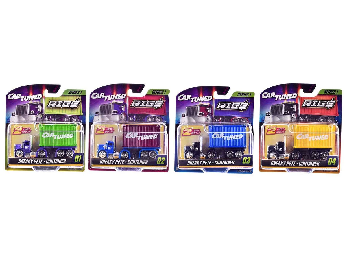 "Rigs" Container Case Series 1 Set of 4 Pieces Diecast Model Cars by CarTuned - Car Tuned