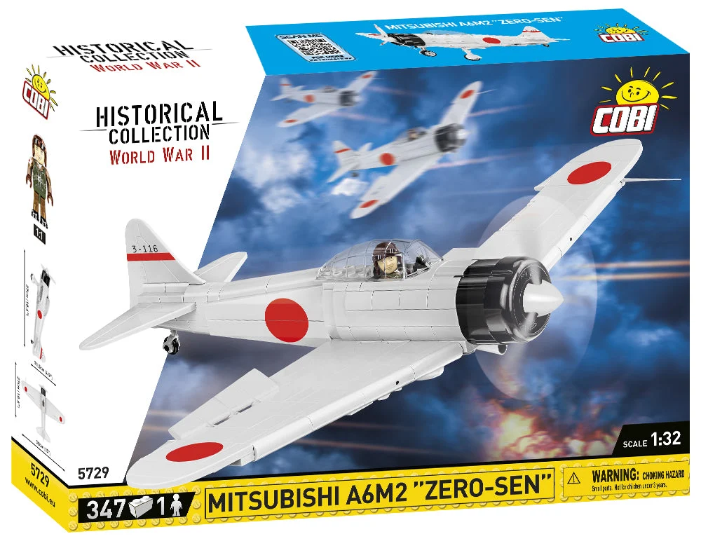 Mitsubishi A6M2 “Zero Sen”, 1/32 Scale 347 Piece Block Kit - Cobi