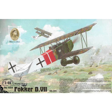 Roden 424 Fokker D.VII Albatross Late WWI BiPlane 1/48 Scale Model Kit