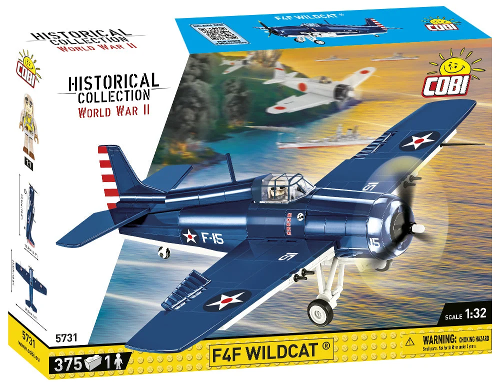 Grumman F4F Wildcat, 1/32 Scale 375 Piece Block Kit - Cobi