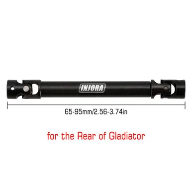 INJORA SCX24-140-65 Hardened Steel Center Drive Shaft for SCX24 Mods 65-95mm (Gladiator Rear)