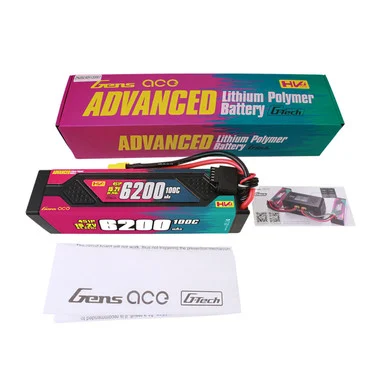 Gens Ace GEA624S10X6GT Advanced 6200mAh 4S 100C 15.2V HV G-Tech Lipo Battery Pack with XT60 Plug