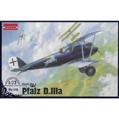 Roden 15 Pfalz D.IIIa WWI BiPlane 1/72 Scale Model Kit