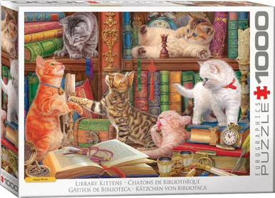 EuroGraphics 6000-5913 Library Kittens 1000-Piece Puzzle