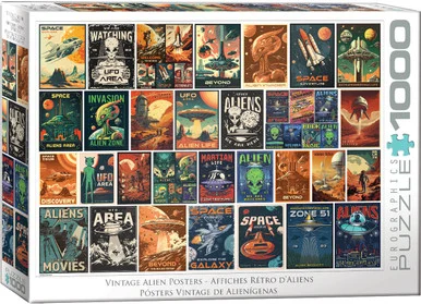 Eurographics 6000-5927 Vintage Alien Posters 1000 Piece Puzzle