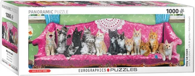 EuroGraphics 6010-5629 Kitty Cat Couch 1000-Piece Panoramic Puzzle