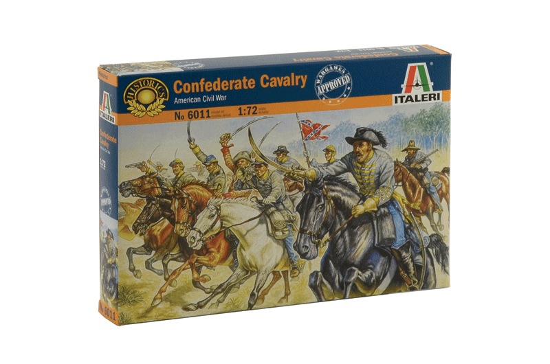 American Civil War CSA Cavalry 1861, 1/72 Scale Plastic Figures - Italeri