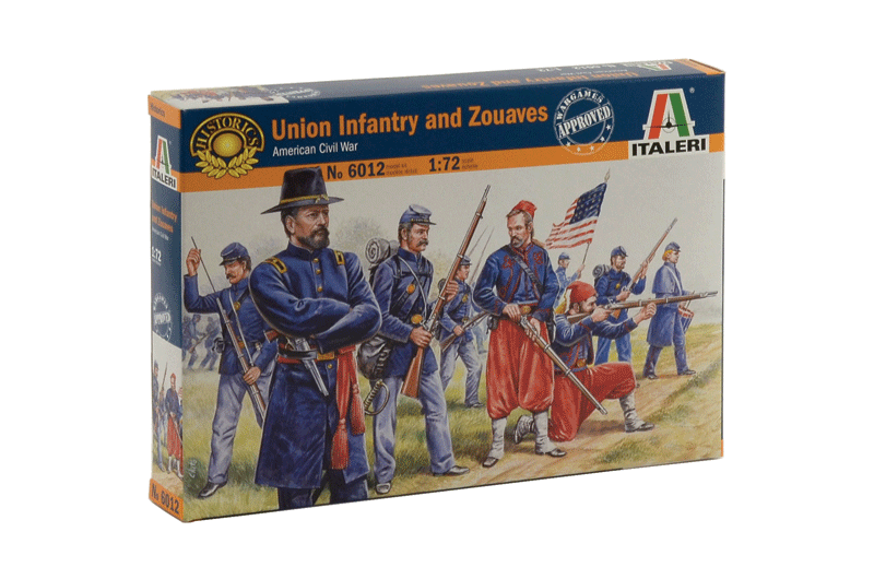 American Civil War Union Infantry & Zouaves, 1/72 Scale Plastic Figures - Italeri