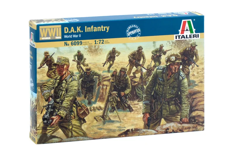 Desert Afrika Corps Infantry WWII 1/72 Scale Plastic Figures - Italeri